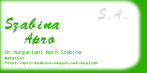 szabina apro business card