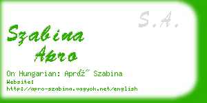 szabina apro business card